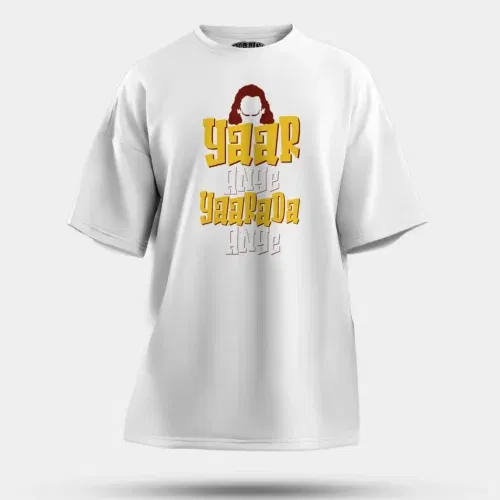 Yaar ange yaarada ange men/unisex oversized t-shirt in white color
