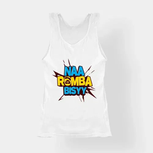Naa romba bisyy women's tank top in white color