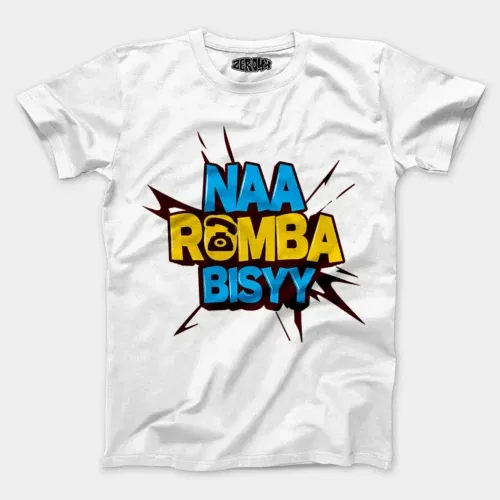 Naa romba bisyy men/unisex t-shirt in white color