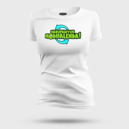 Marupadiyum modhalenda! Women's t-shirt in white color