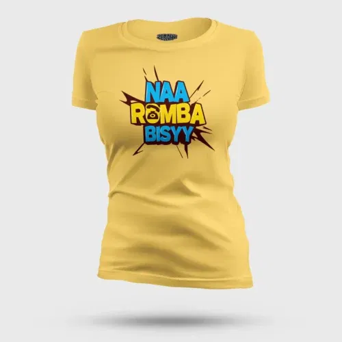 Naa romba bisyy women's t-shirt in yellow color