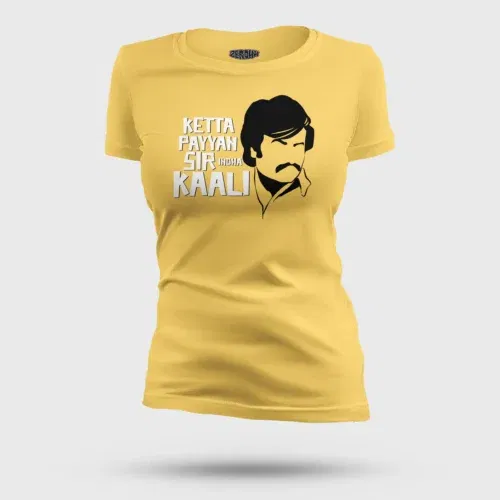 Ketta payyan sir indha kaali women's t-shirt in yellow color