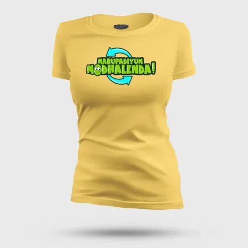 Marupadiyum modhalenda! Women's t-shirt in yellow color