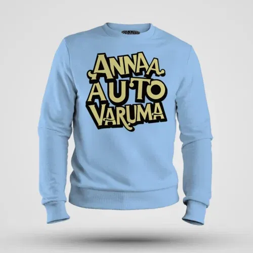 Anna auto varuma men/unisex sweatshirt in baby blue color