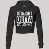 Straight Outta St. Johns Women's Crop Hoodies in Black Color