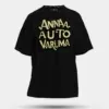 Anna Auto Varuma Men/Unisex Oversized T-Shirt in Black Color