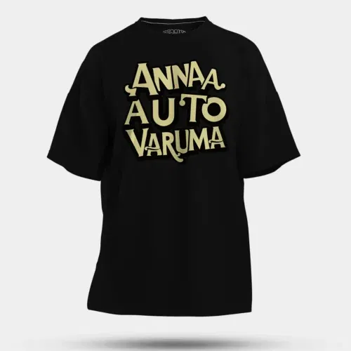 Anna auto varuma men/unisex oversized t-shirt in black color