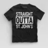 Straight Outta St. Johns Boys Round Neck T-Shirt in Black Color