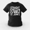 Straight Outta St. Johns Girls Round Neck T-Shirt in Black Color