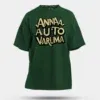 Anna Auto Varuma Men/Unisex Oversized T-Shirt in Bottle Green Color