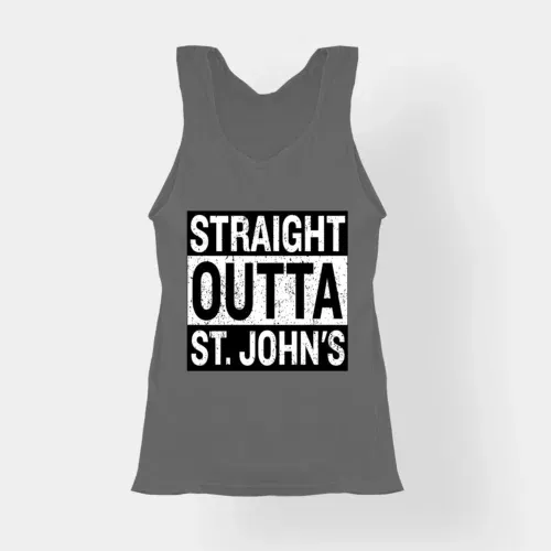 Straight outta st. Johns women's tank top in charcoal melange color