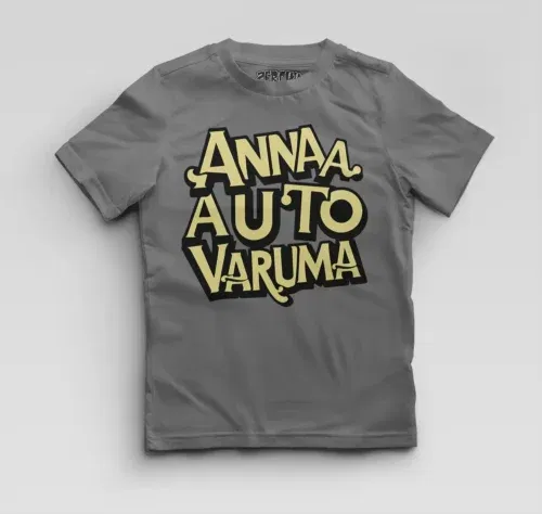 Anna auto varuma boys round neck t-shirt in charcoal melange color