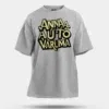 Anna Auto Varuma Men/Unisex Oversized T-Shirt in Grey Melange Color