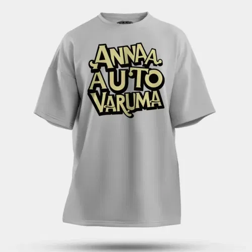 Anna auto varuma men/unisex oversized t-shirt in grey melange color