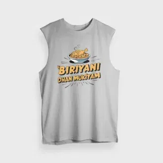 Biriyani Dhan Mukiyam Men/Unisex Tank Top in Grey Melange Color