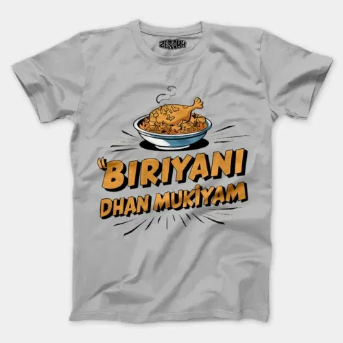 Biriyani dhan mukiyam men/unisex t-shirt in grey melange color