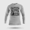 Straight Outta St. Johns Men/Unisex Long Sleeve T-Shirt in Grey Melange Color