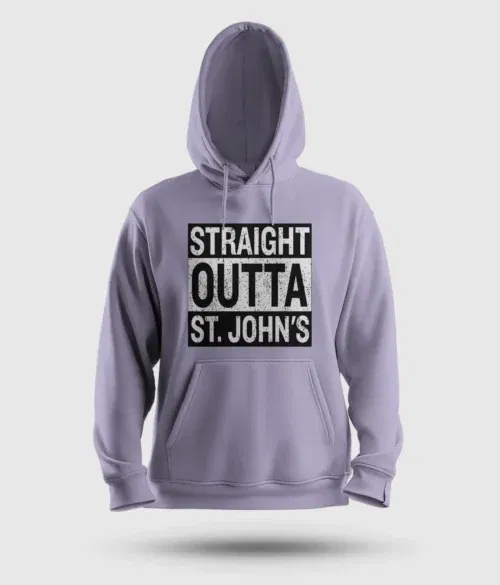 Straight outta st. Johns men/unisex hoodie in lavender color