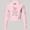Naan 7Th Pass Na, Neenge Sslc Fail Women's Crop Hoodies in Light Baby Pink Color