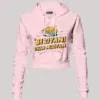 Biriyani Dhan Mukiyam Women's Crop Hoodies in Light Baby Pink Color