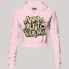 Anna Auto Varuma Women's Crop Hoodies in Light Baby Pink Color
