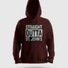 Straight Outta St. Johns Men/Unisex Hoodie in Maroon Color