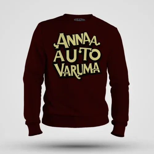 Anna auto varuma men/unisex sweatshirt in maroon color