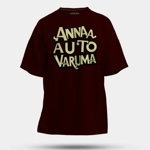 Anna auto varuma men/unisex oversized t-shirt in maroon color