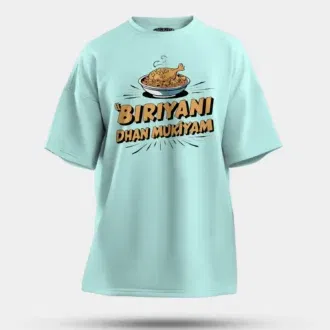 Biriyani Dhan Mukiyam Men/Unisex Oversized T-Shirt in Mint Color
