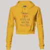 Naan 7Th Pass Na, Neenge Sslc Fail Women's Crop Hoodies in Mustard Yellow Color