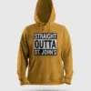 Straight Outta St. Johns Men/Unisex Hoodie in Mustard Yellow Color