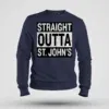 Straight Outta St. Johns Men/Unisex Sweatshirt in Navy Blue Color