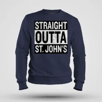 Straight Outta St. Johns Men/Unisex Sweatshirt in Navy Blue Color