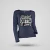 Straight Outta St. Johns Women's Long Sleeve T-Shirt in Navy Blue Color