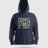 Straight Outta St. Johns Men/Unisex Hoodie in Navy Blue Color