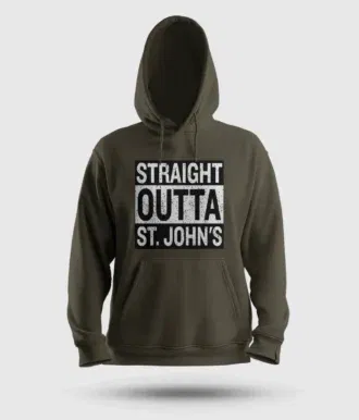 Straight Outta St. Johns Men/Unisex Hoodie in Olive Green Color