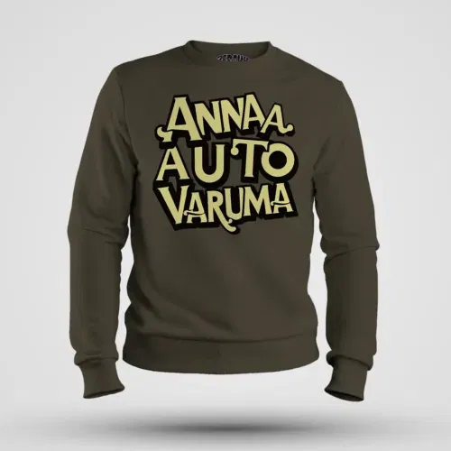 Anna auto varuma men/unisex sweatshirt in olive green color