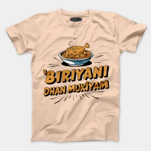 Biriyani dhan mukiyam men/unisex t-shirt in peach color