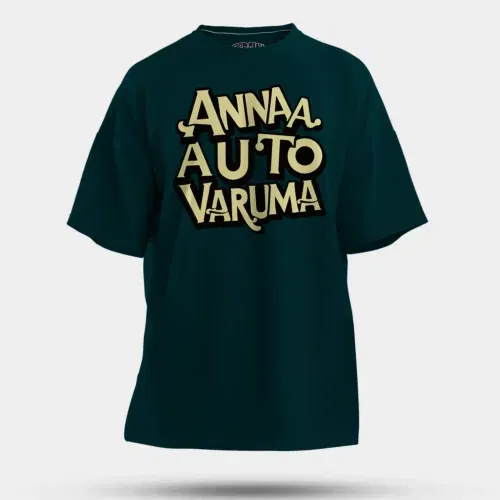 Anna auto varuma men/unisex oversized t-shirt in petrol blue color