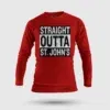 Straight Outta St. Johns Men/Unisex Long Sleeve T-Shirt in Red Color