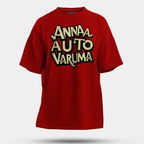 Anna auto varuma men/unisex oversized t-shirt in red color