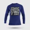 Straight Outta St. Johns Men/Unisex Long Sleeve T-Shirt in Royal Blue Color