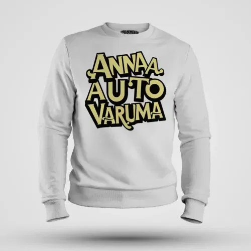 Anna auto varuma men/unisex sweatshirt in white color