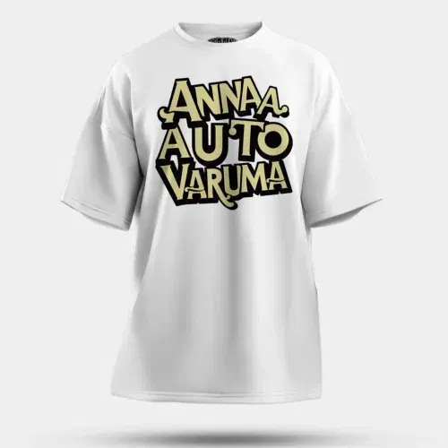 Anna auto varuma men/unisex oversized t-shirt in white color