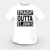 Straight Outta St. Johns Girls Round Neck T-Shirt in White Color