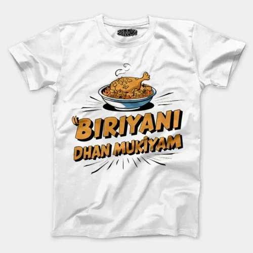 Biriyani dhan mukiyam men/unisex t-shirt in white color