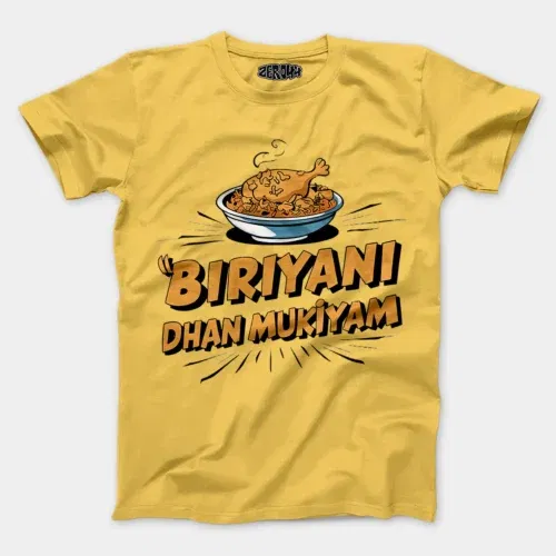 Biriyani dhan mukiyam men/unisex t-shirt in yellow color