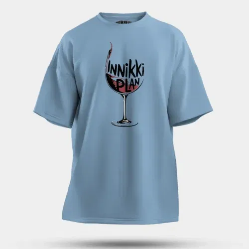 Innikki plan - wine men/unisex oversized t-shirt in baby blue color