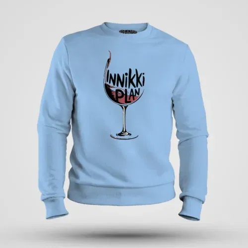 Innikki plan - wine men/unisex sweatshirt in baby blue color