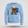Inniki Plan - Beer Men/Unisex Sweatshirt in Baby Blue Color